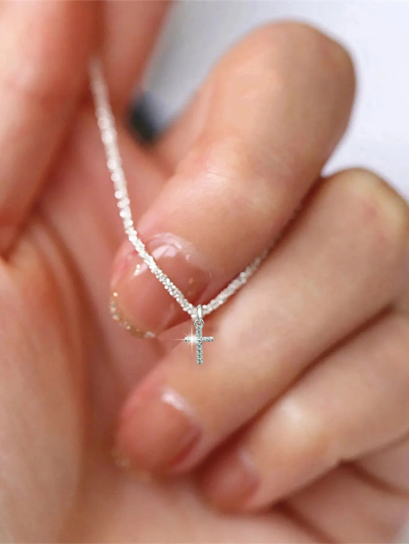 1 PCs Simple Ins Cauliflower Chain Sparkling Cross