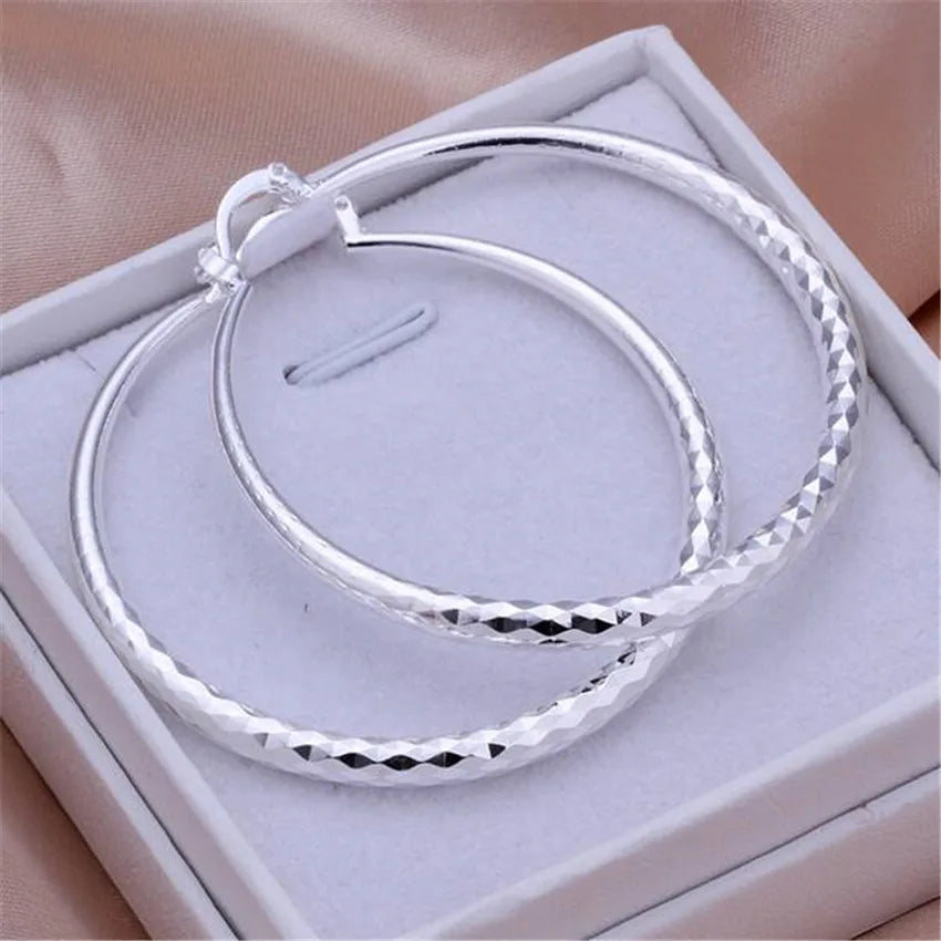 Charms fine 925 Sterling Silver hoop earings