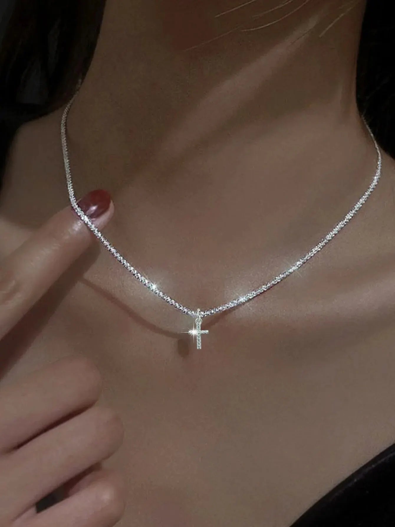 1 PCs Simple Ins Cauliflower Chain Sparkling Cross