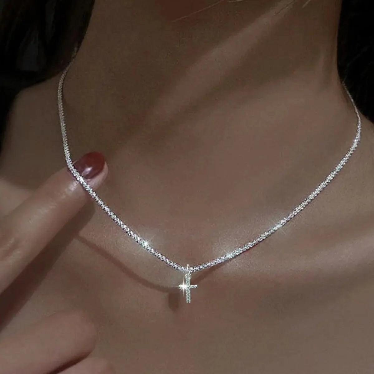 1 PCs Simple Ins Cauliflower Chain Sparkling Cross