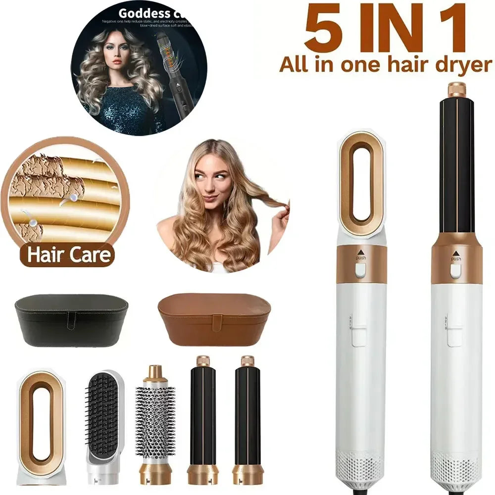 5 in 1 Hair Dryer Hot Comb Set Professional Curling Iron Hair Straightener Styling Tool For Dyson Airwrap