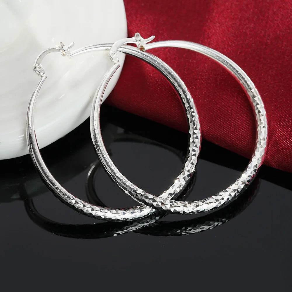 Charms fine 925 Sterling Silver hoop earings