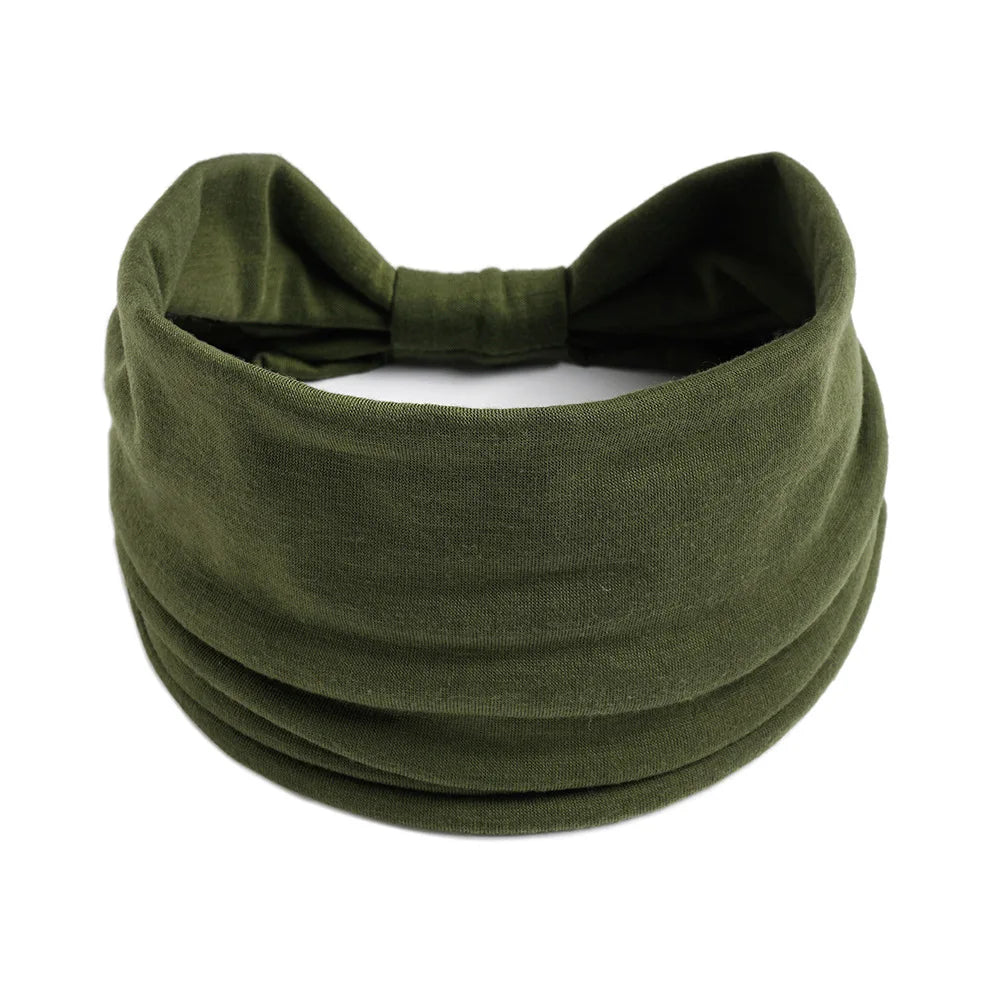 New Boho Solid Color Wide Headbands